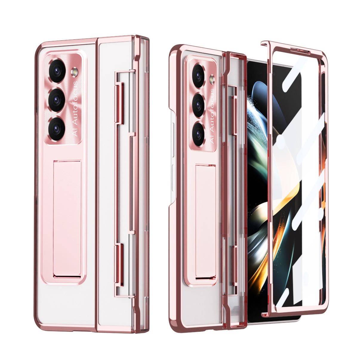 Armor Electroplated Shockproof Phone Case With Screen Protector For Galaxy Z Fold 7/6/5/4/3